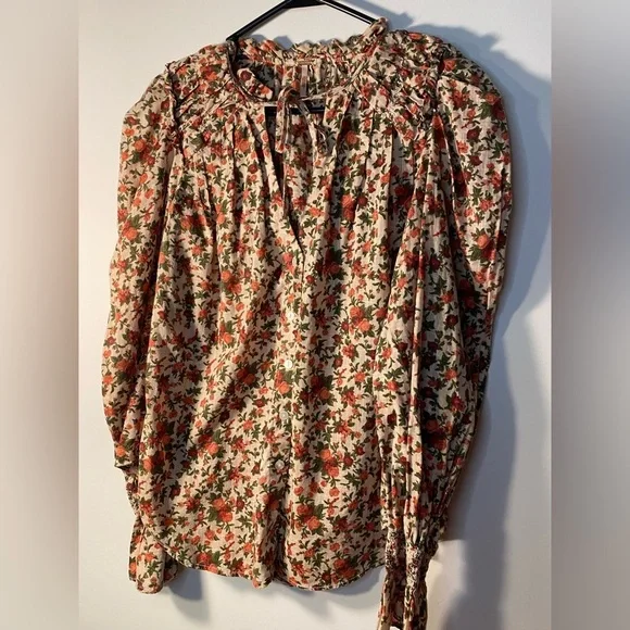 NWOT Free People|| Meant To Be Floral Blouse Top Size Small, Valentines - Picture 12 of 13